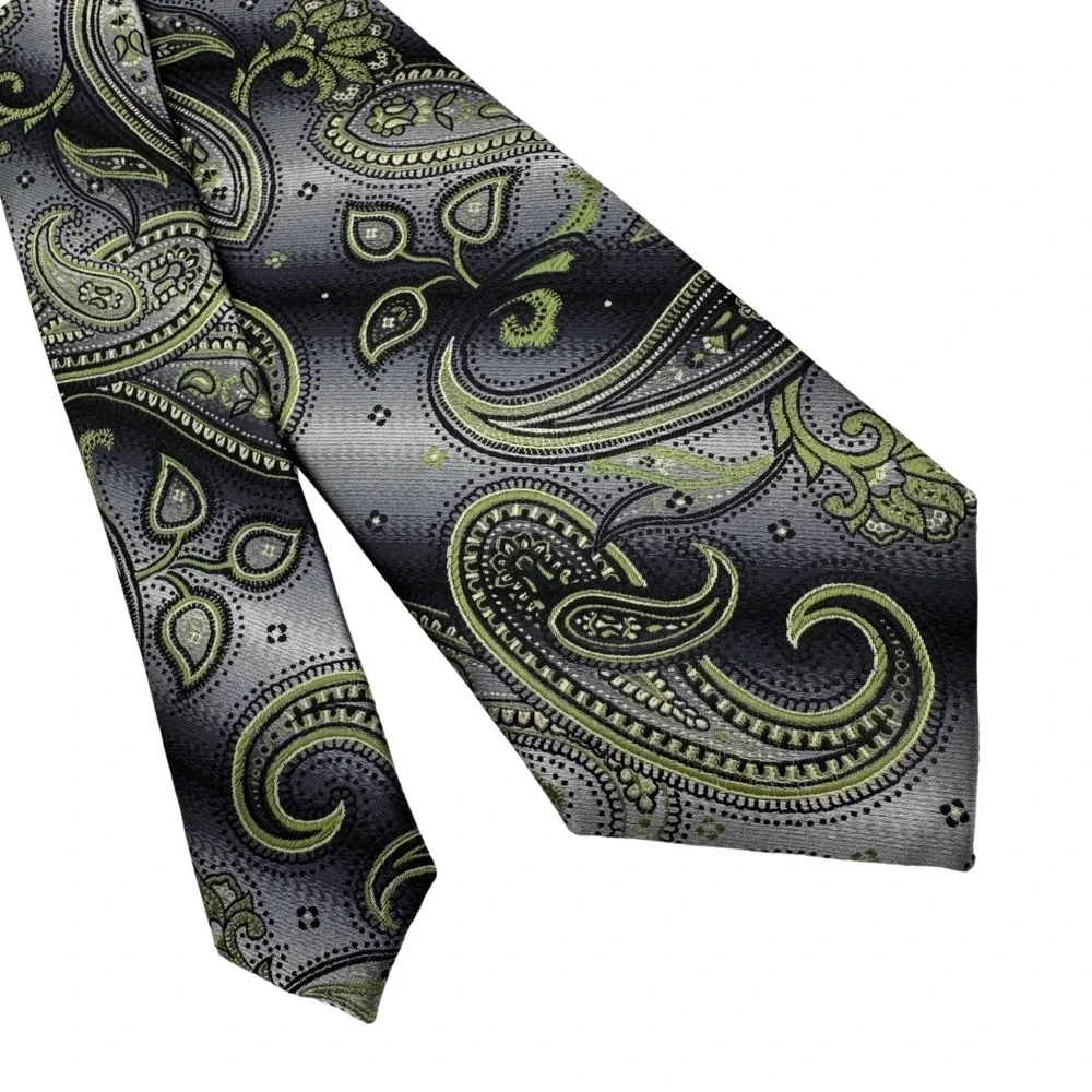 Christian Aujard Liberte Paris Neck Tie Mens Paisley Floral Retro Classic Formal